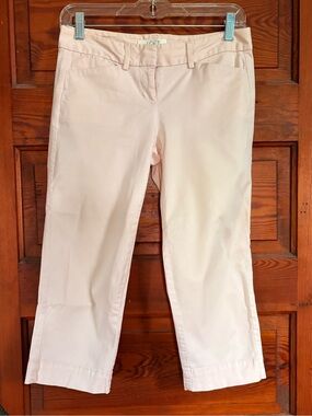 LOFT Light Blush Cropped Straight Pants